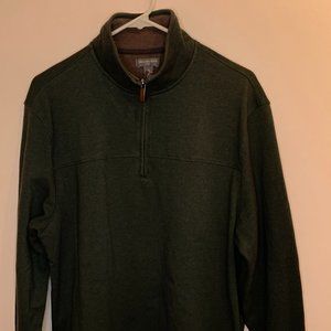 Van Heusen Flex Dark Green 3/4 Zip pull over Material Size: L